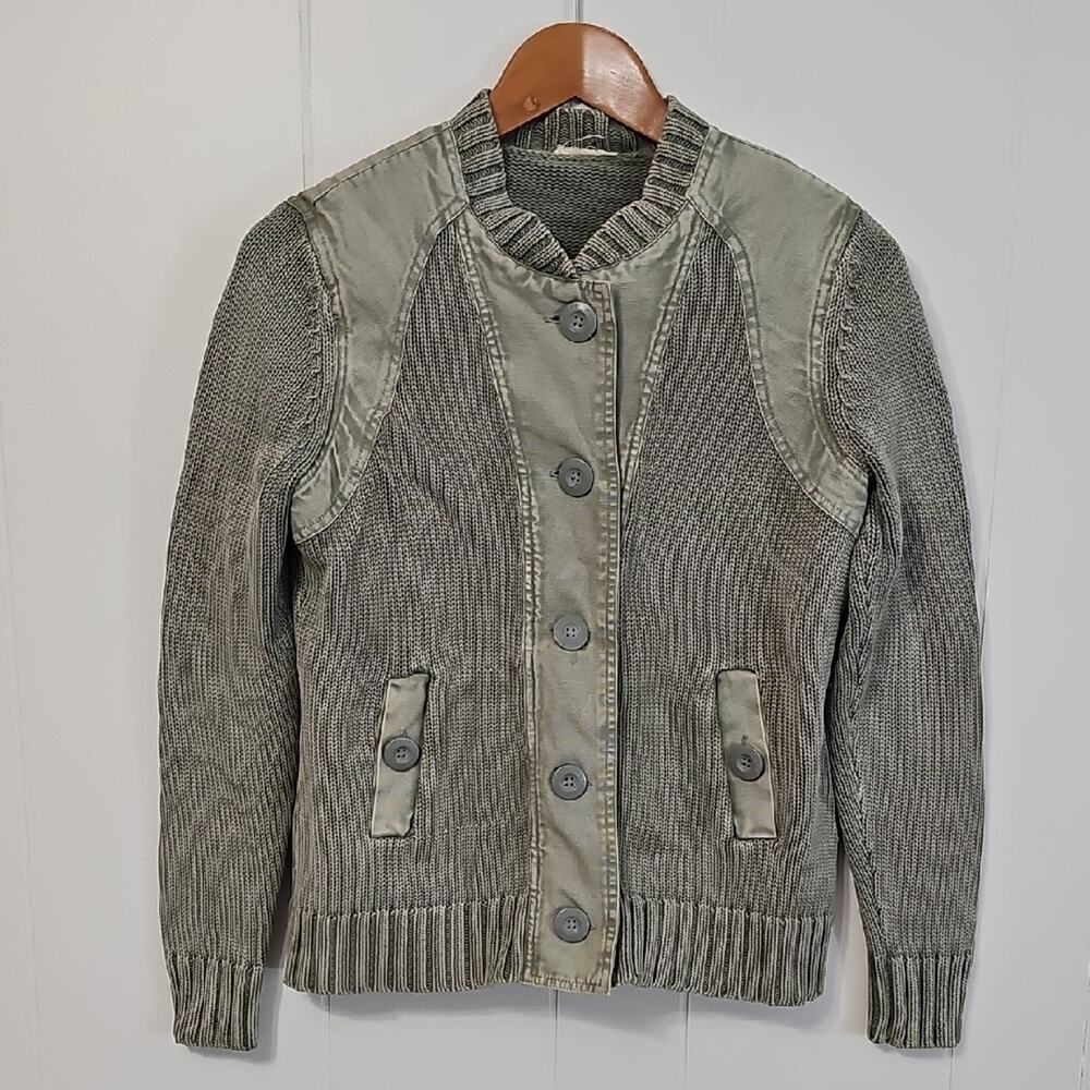 Ruff Hewn Sage Green Sweater Jacket Womens M Y2K Textured Grunge Unique Unique …